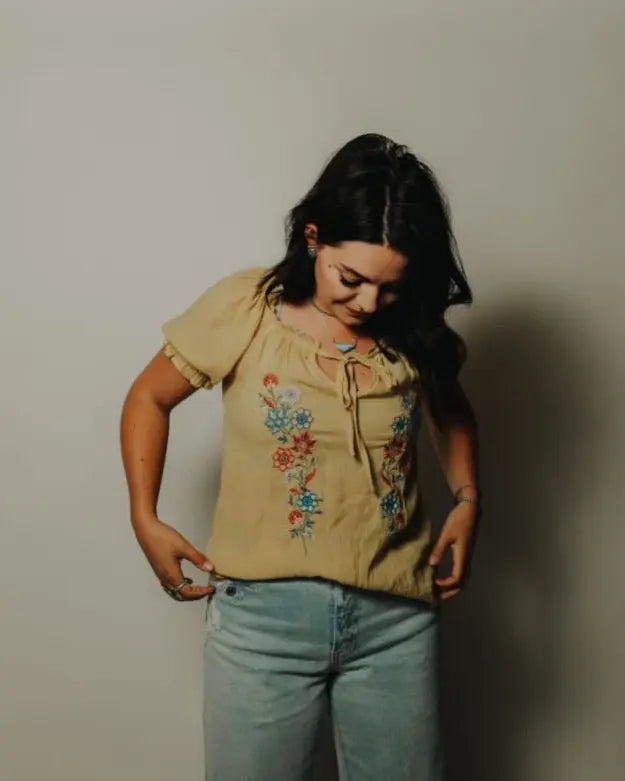 Floral Embroidery Top Imperfectly Perfect Boutique