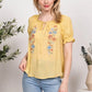 FLORAL EMBROIDERY WOVEN TOP - Imperfectly Perfect Boutique
