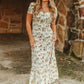Cream Running Horse Printed Ruffle Hem Dress - Imperfectly Perfect Boutique