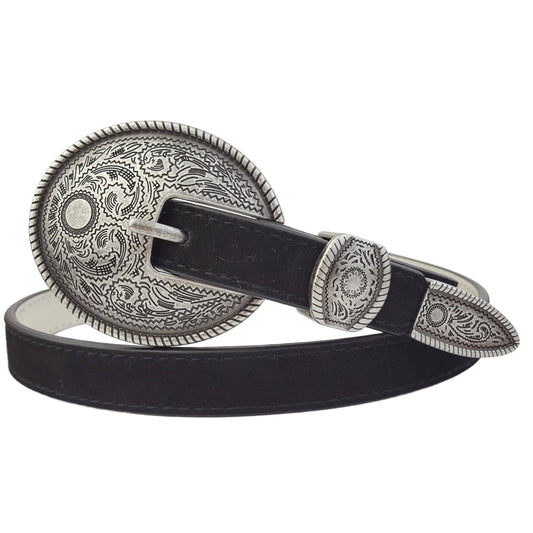 Genuine Skinny Suede Belt with Western Buckle and Loop - Imperfectly Perfect Boutique