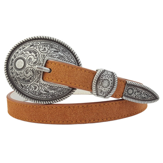 Genuine Skinny Suede Belt with Western Buckle and Loop - Imperfectly Perfect Boutique