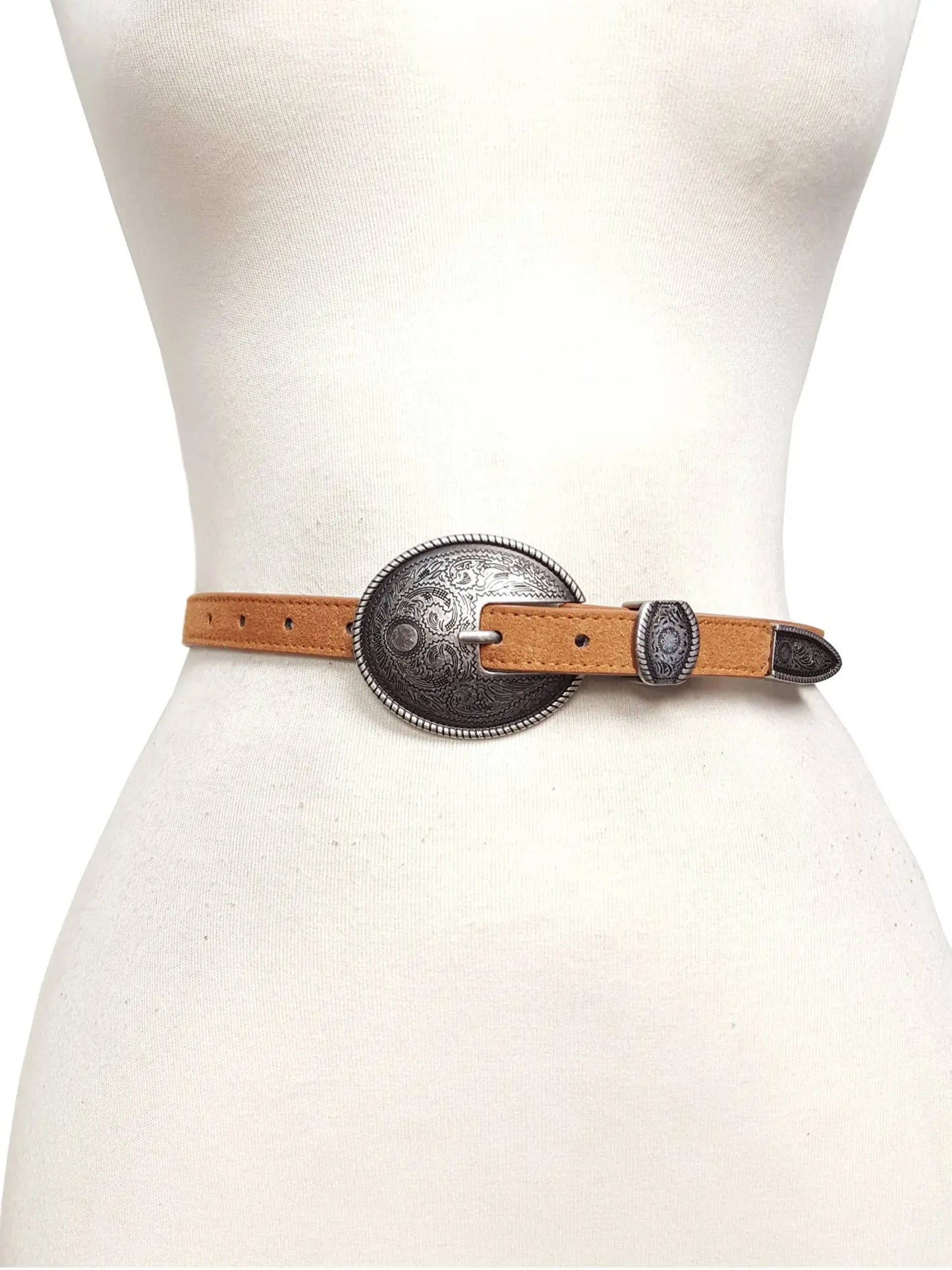 Genuine Skinny Suede Belt with Western Buckle and Loop - Imperfectly Perfect Boutique