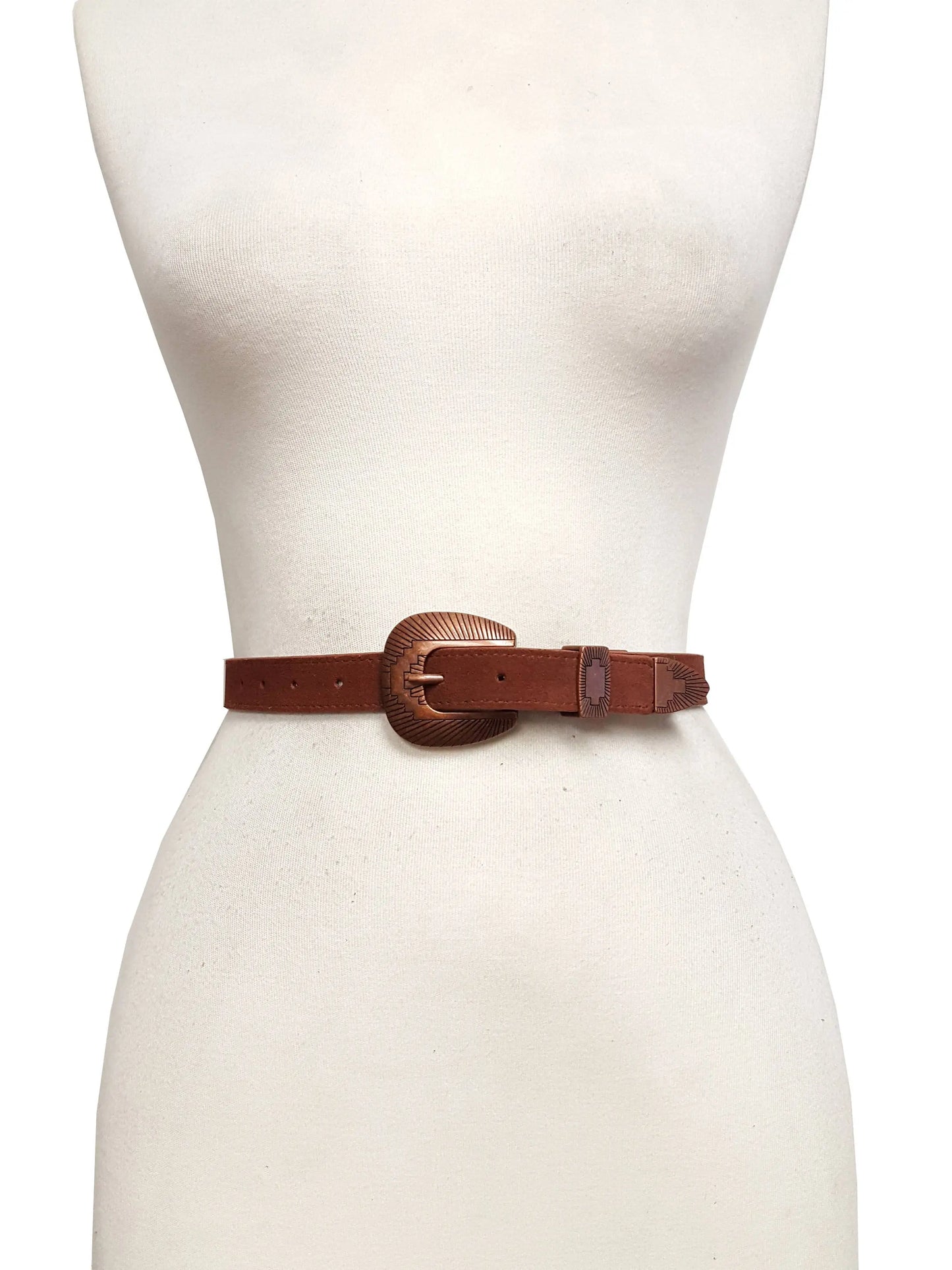 Genuine Suede Belt with Copper Buckle set - Imperfectly Perfect Boutique