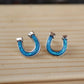 Horseshoe Stud Earrings - Blue Imperfectly Perfect Boutique
