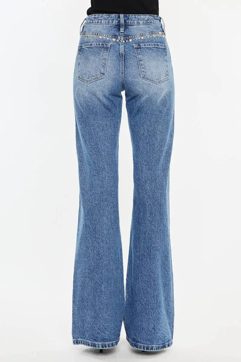 “Lainey” Studded Flared Jeans - Size 7 & 11 Kan Can USA