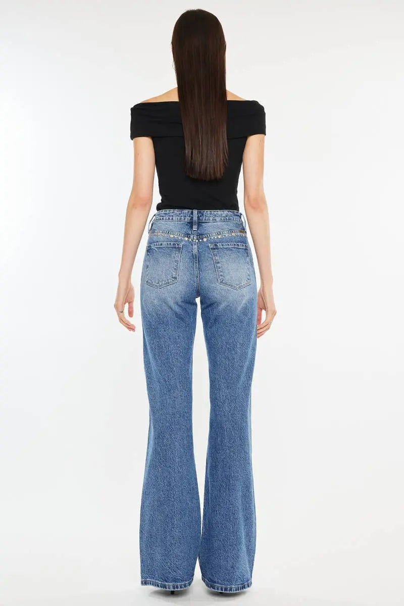 “Lainey” Studded Flared Jeans - Size 7 & 11 Kan Can USA
