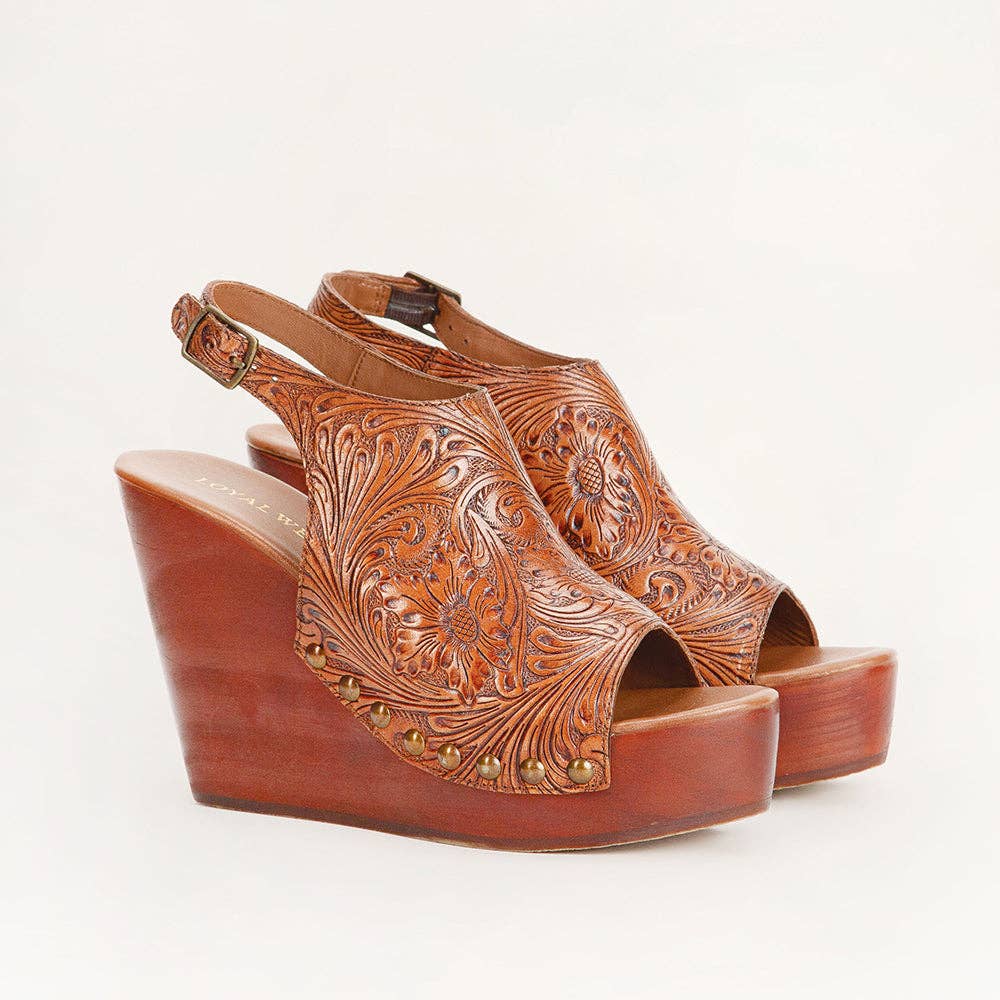 Loyal West Amelia Sandals Handtooled Leather - Imperfectly Perfect Boutique