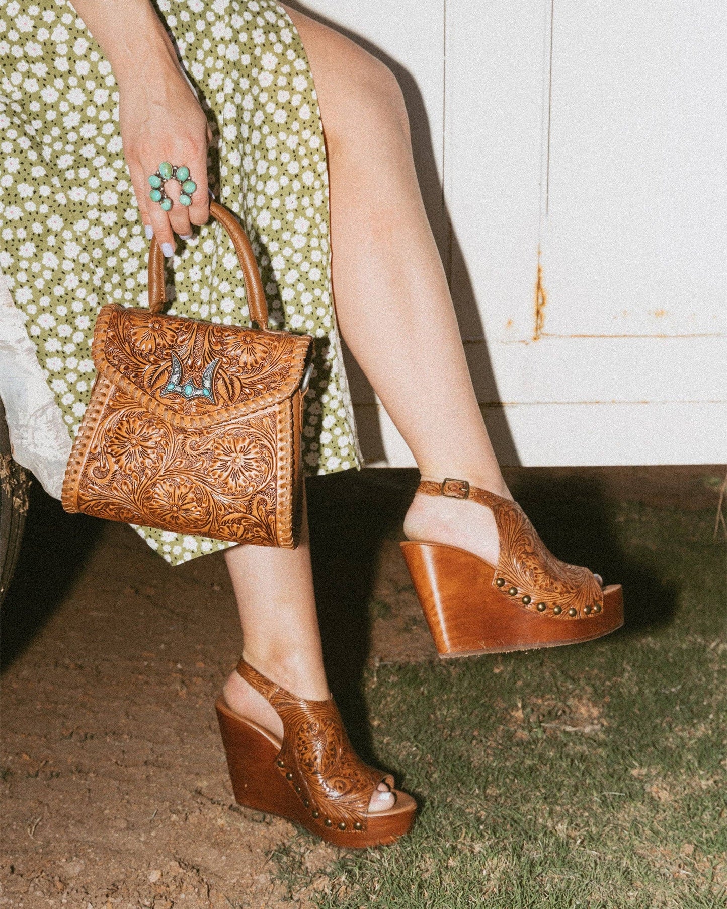 Loyal West Amelia Sandals Handtooled Leather - Imperfectly Perfect Boutique