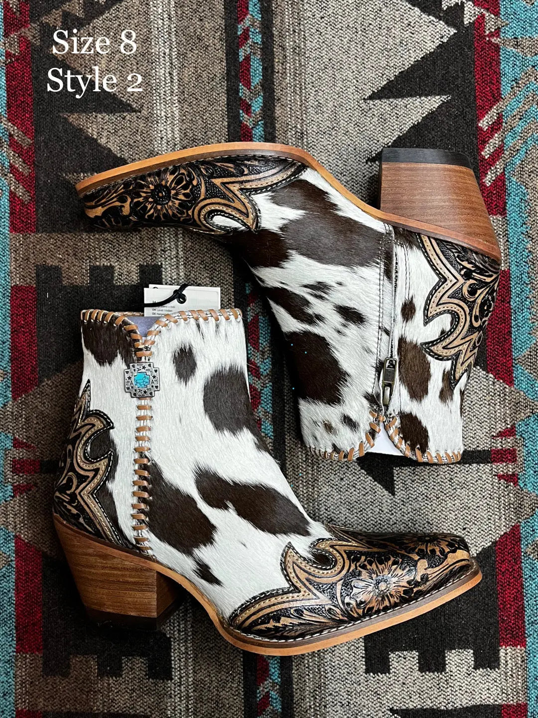 Macey Tooled Cowhide Booties Imperfectly Perfect Boutique