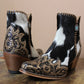 Macey Tooled Cowhide Booties - Imperfectly Perfect Boutique