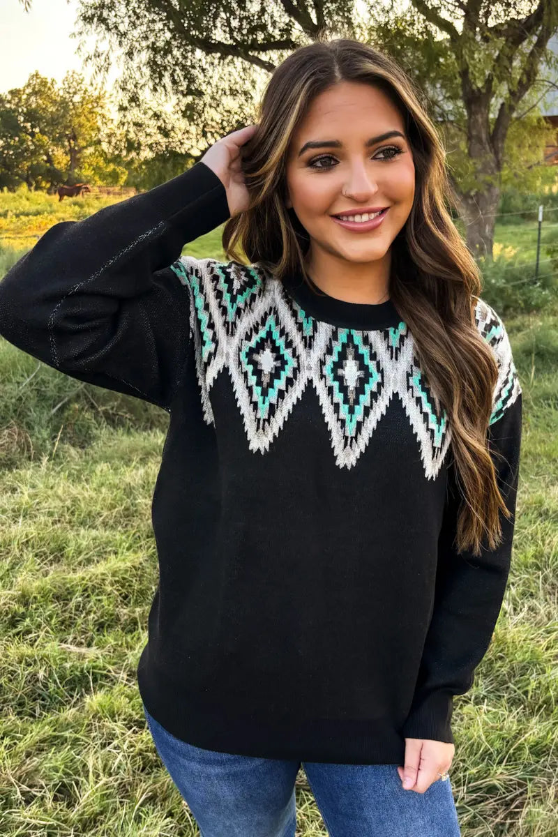 Midnight Diamond Sweater - Imperfectly Perfect Boutique