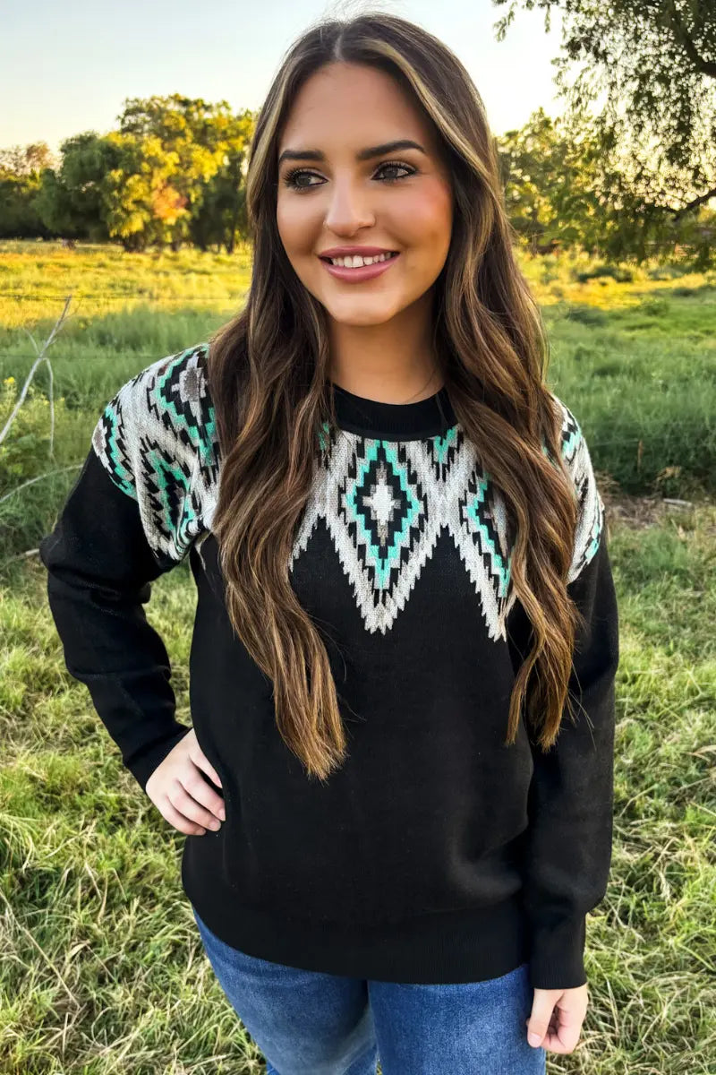Midnight Diamond Sweater - Imperfectly Perfect Boutique