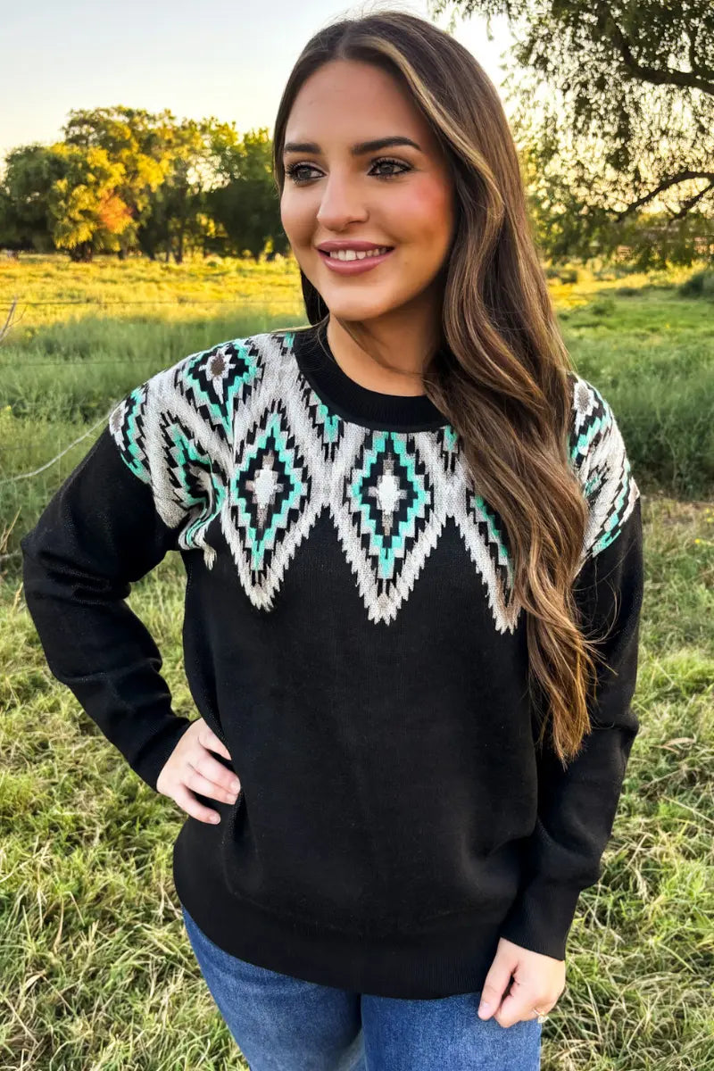 Midnight Diamond Sweater - Imperfectly Perfect Boutique