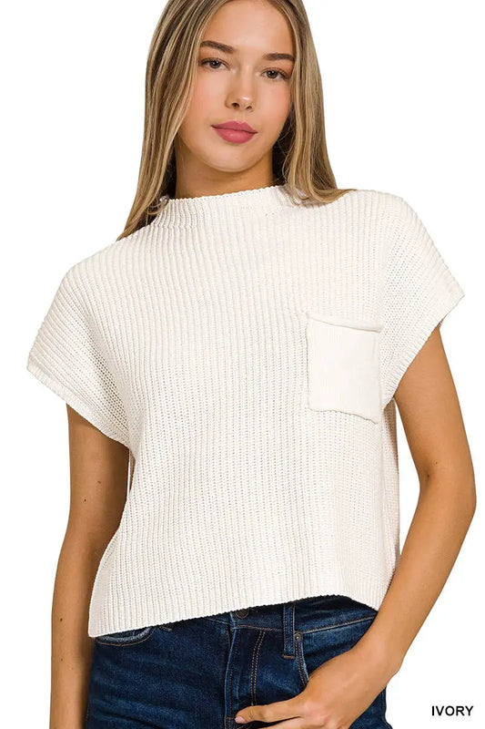 Mock Neck Sleeveless Sweater Imperfectly Perfect Boutique