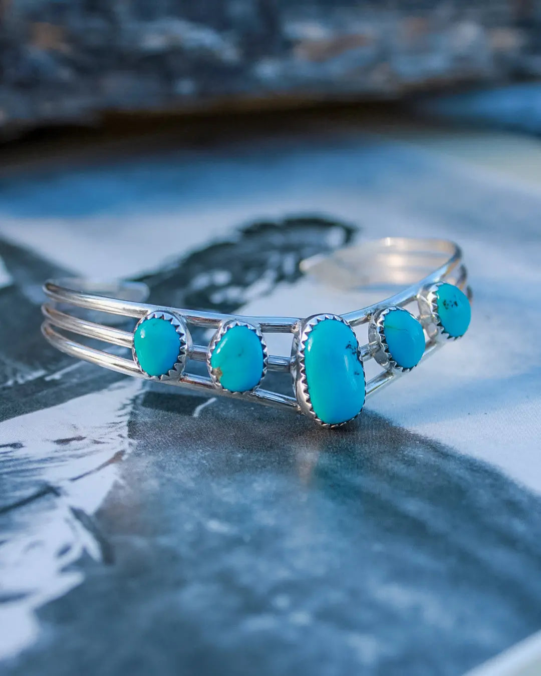 Navajo Kingman Turquoise Bracelet - Imperfectly Perfect Boutique
