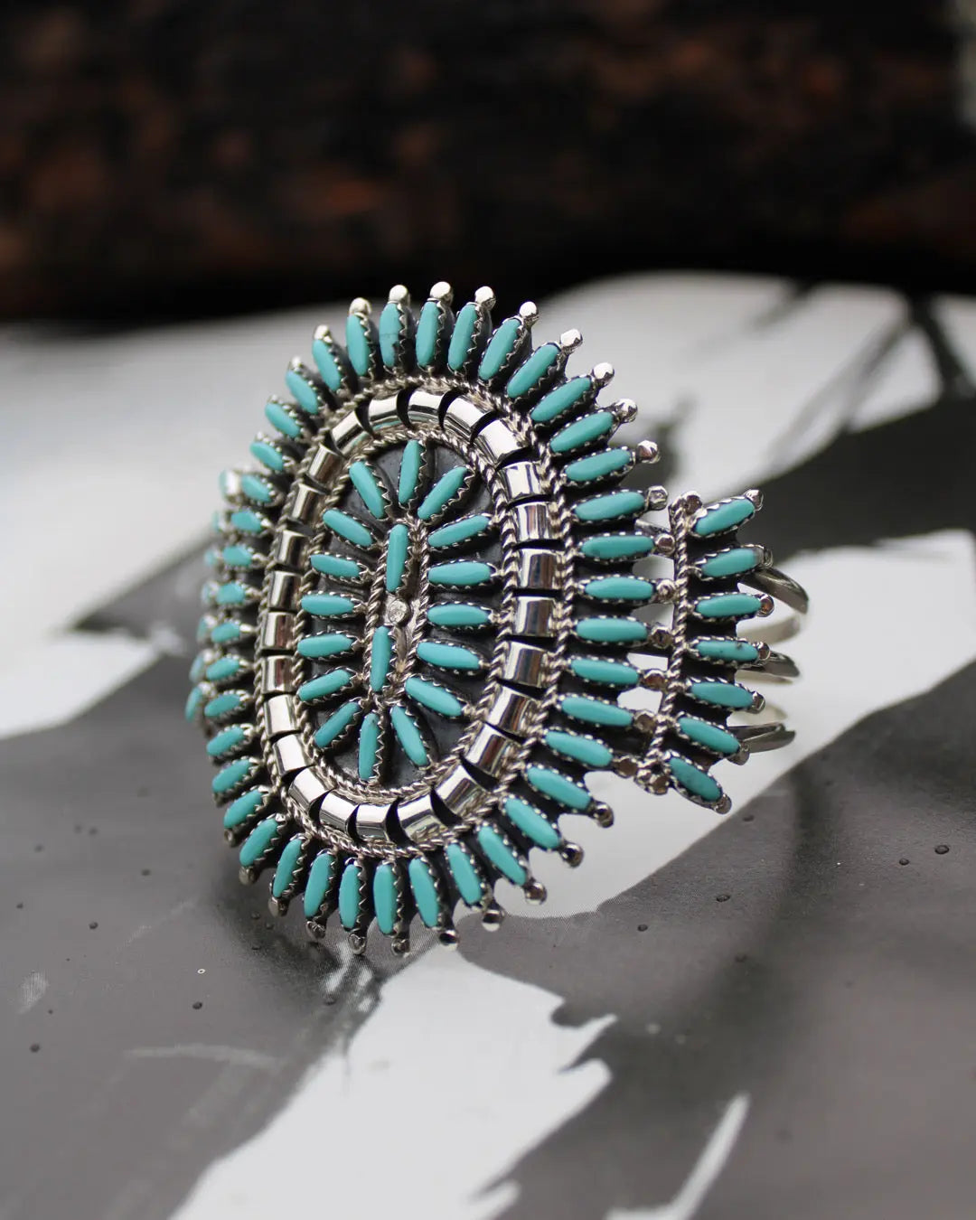 Navajo Needlepoint Turquoise Bracelet Imperfectly Perfect Boutique