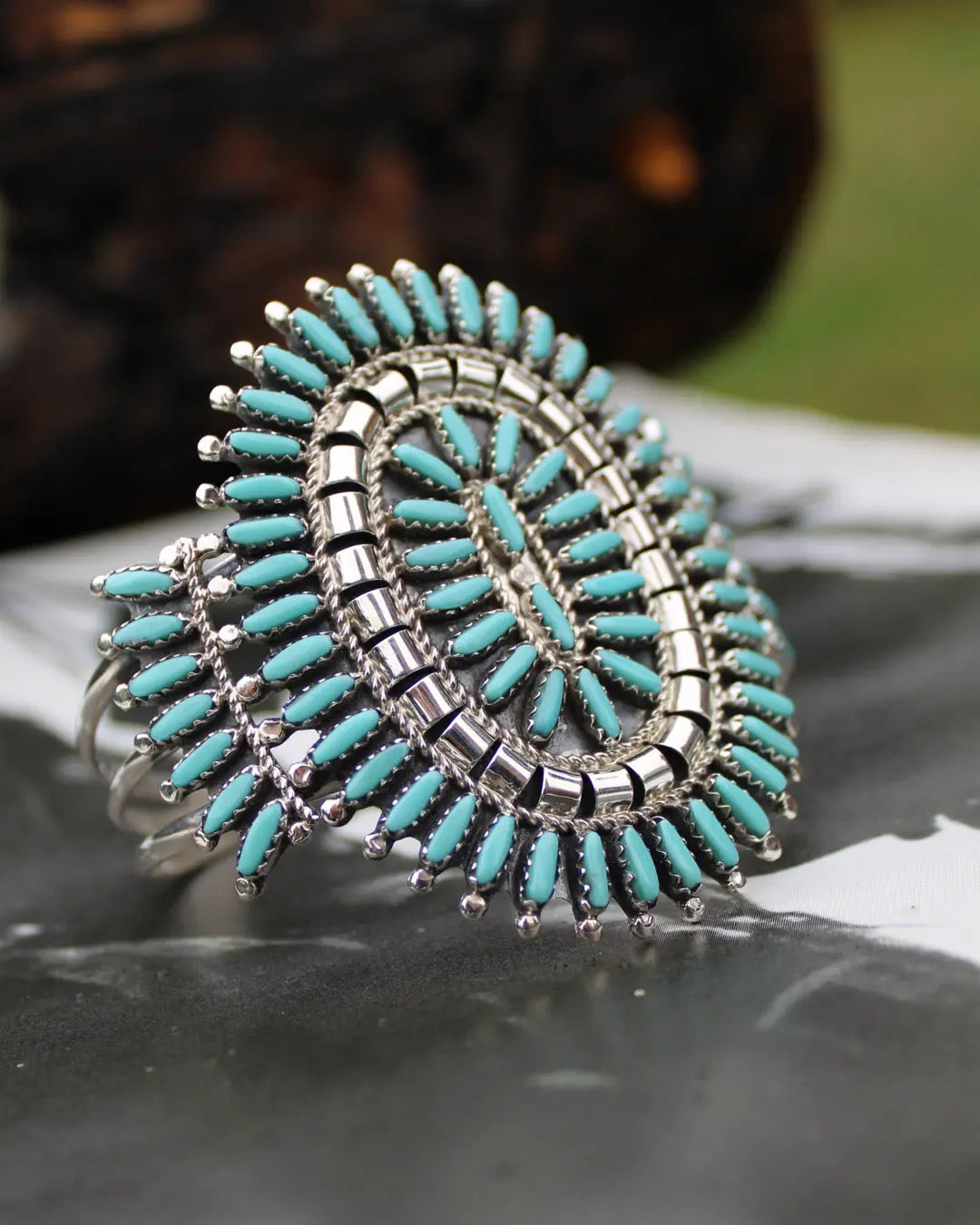 Navajo Needlepoint Turquoise Bracelet Imperfectly Perfect Boutique