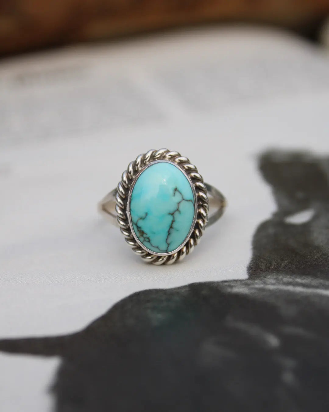 Oval Kingman Turquoise Ring Imperfectly Perfect Boutique