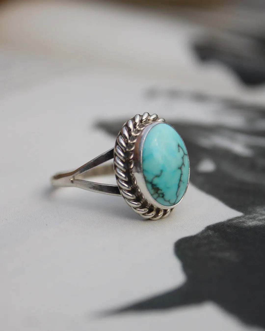 Oval Kingman Turquoise Ring Imperfectly Perfect Boutique