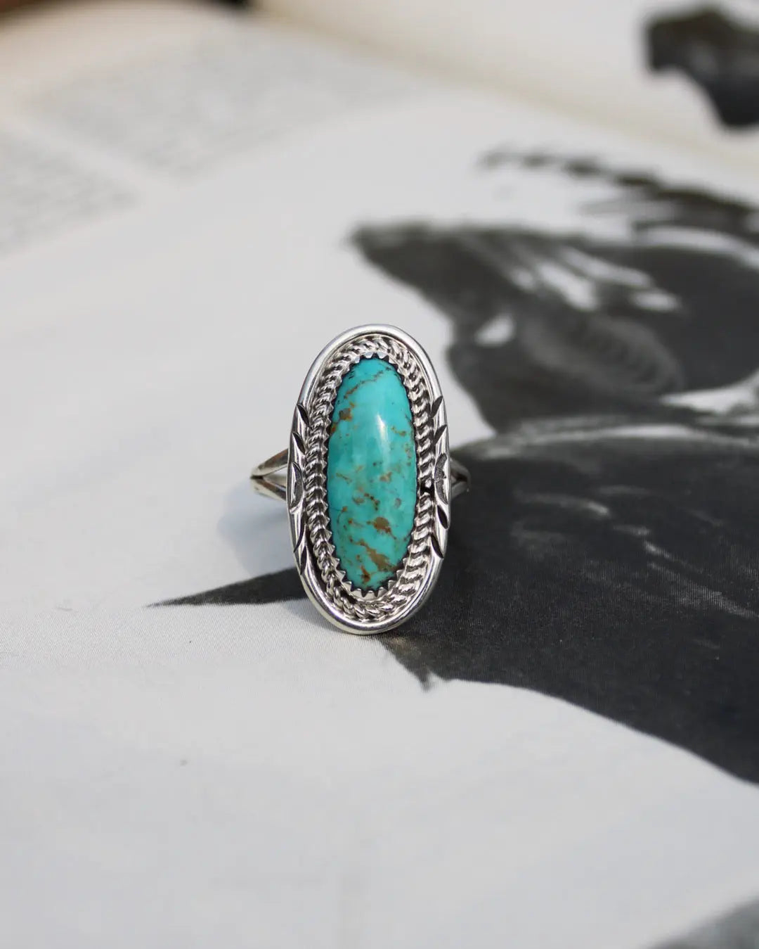 Oval Kingman Turquoise Ring - Size 8.5 Imperfectly Perfect Boutique