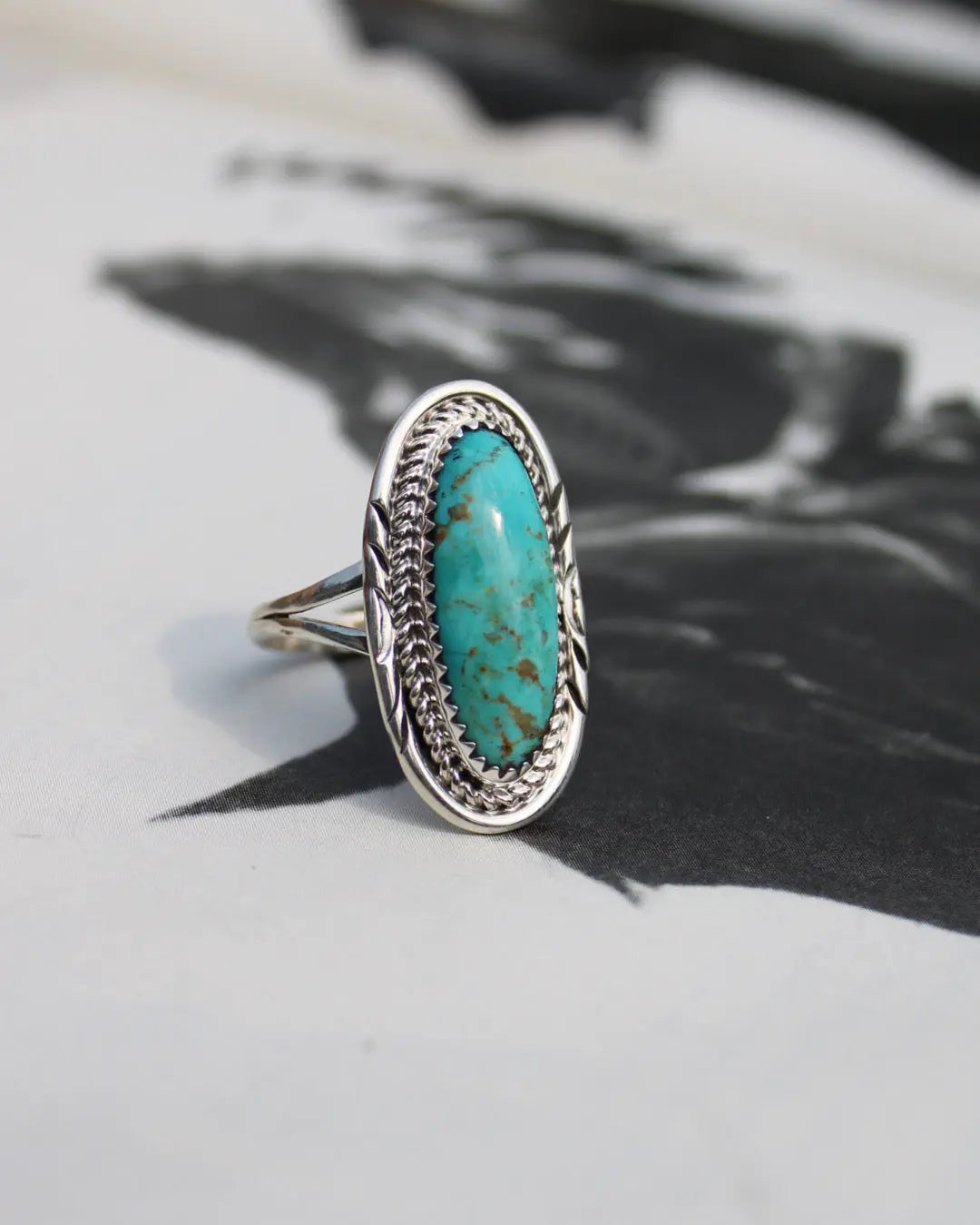 Oval Kingman Turquoise Ring - Size 8.5 Imperfectly Perfect Boutique