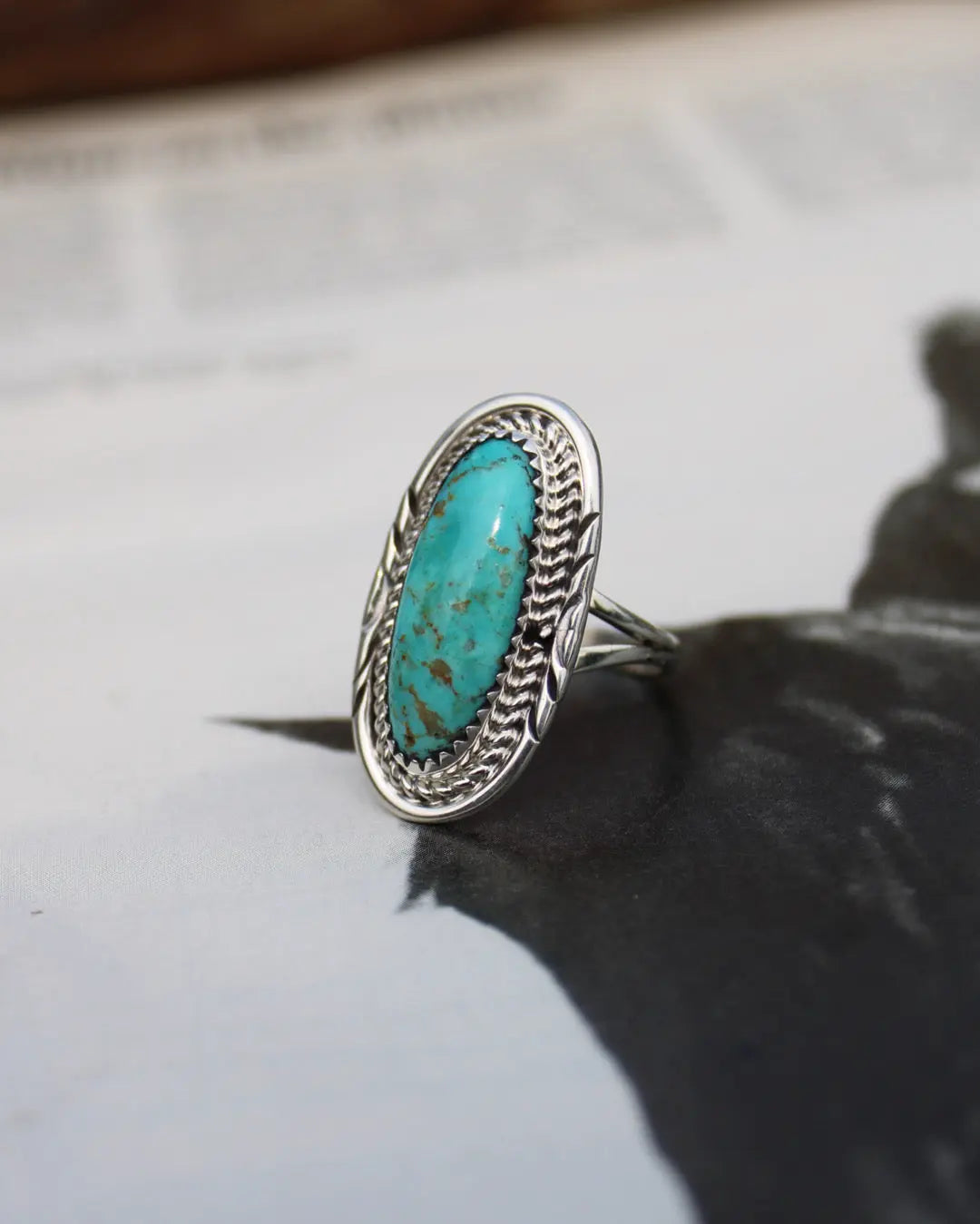 Oval Kingman Turquoise Ring - Size 8.5 Imperfectly Perfect Boutique