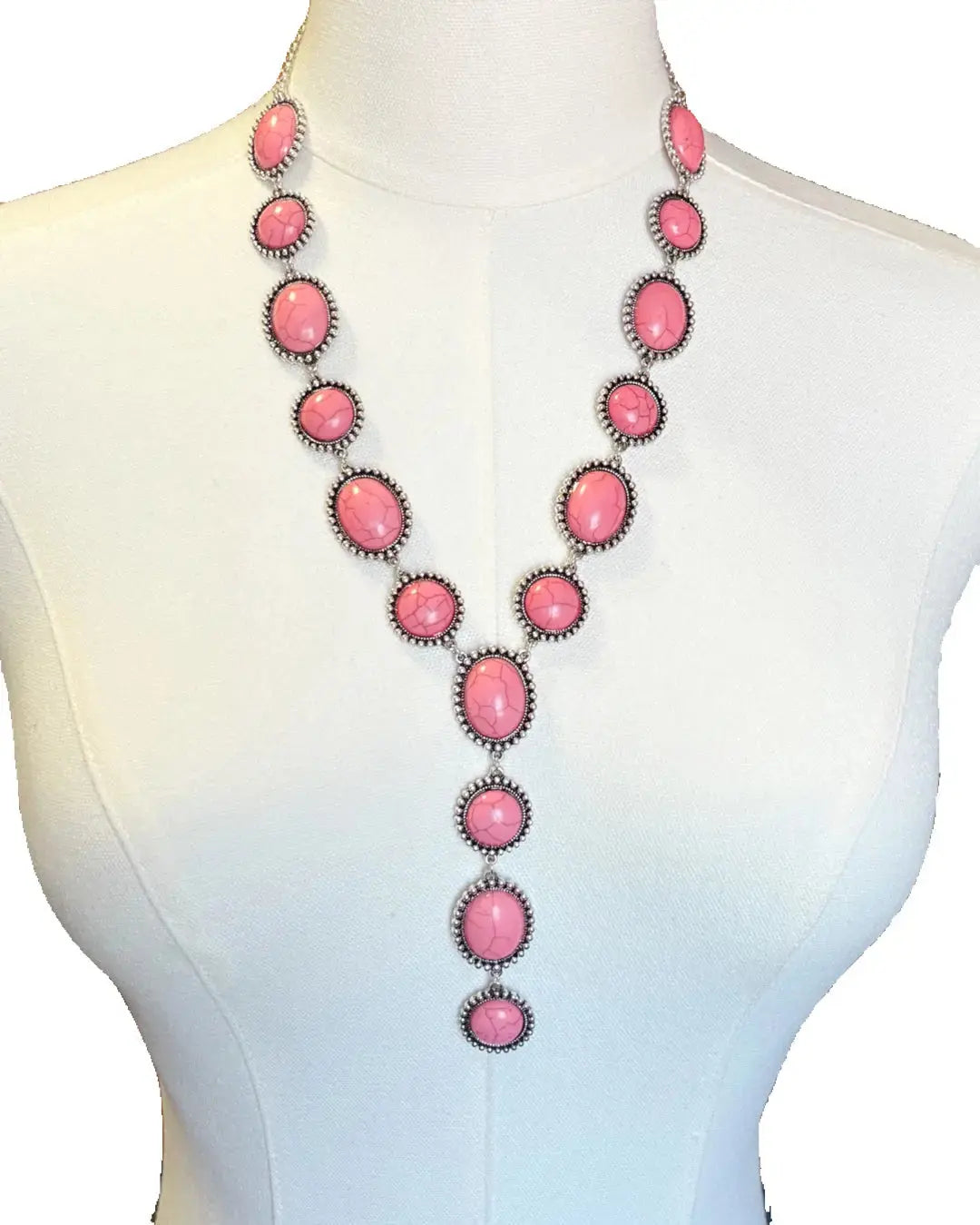 Pink Lariat Necklace Set - Imperfectly Perfect Boutique