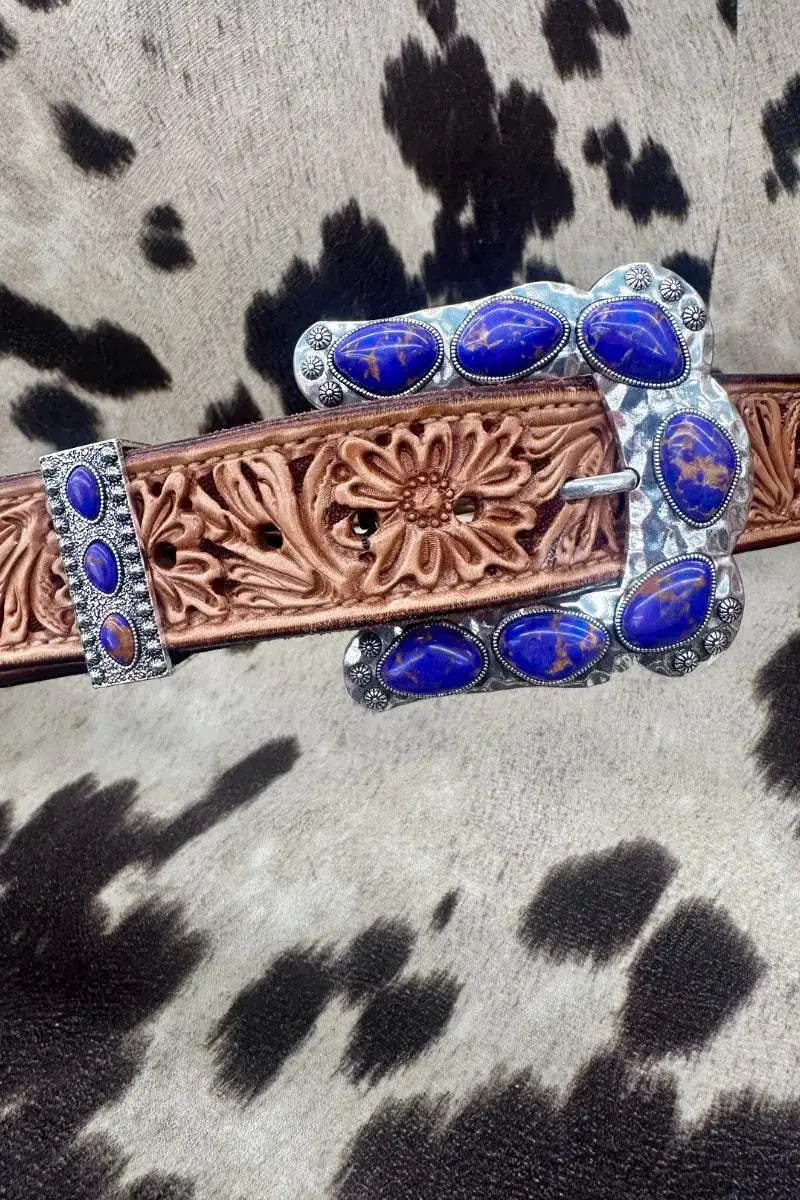 Purple Stone Western Buckle - Imperfectly Perfect Boutique