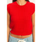 Red Basketweave Knit Cap‑Sleeve Top Imperfectly Perfect Boutique