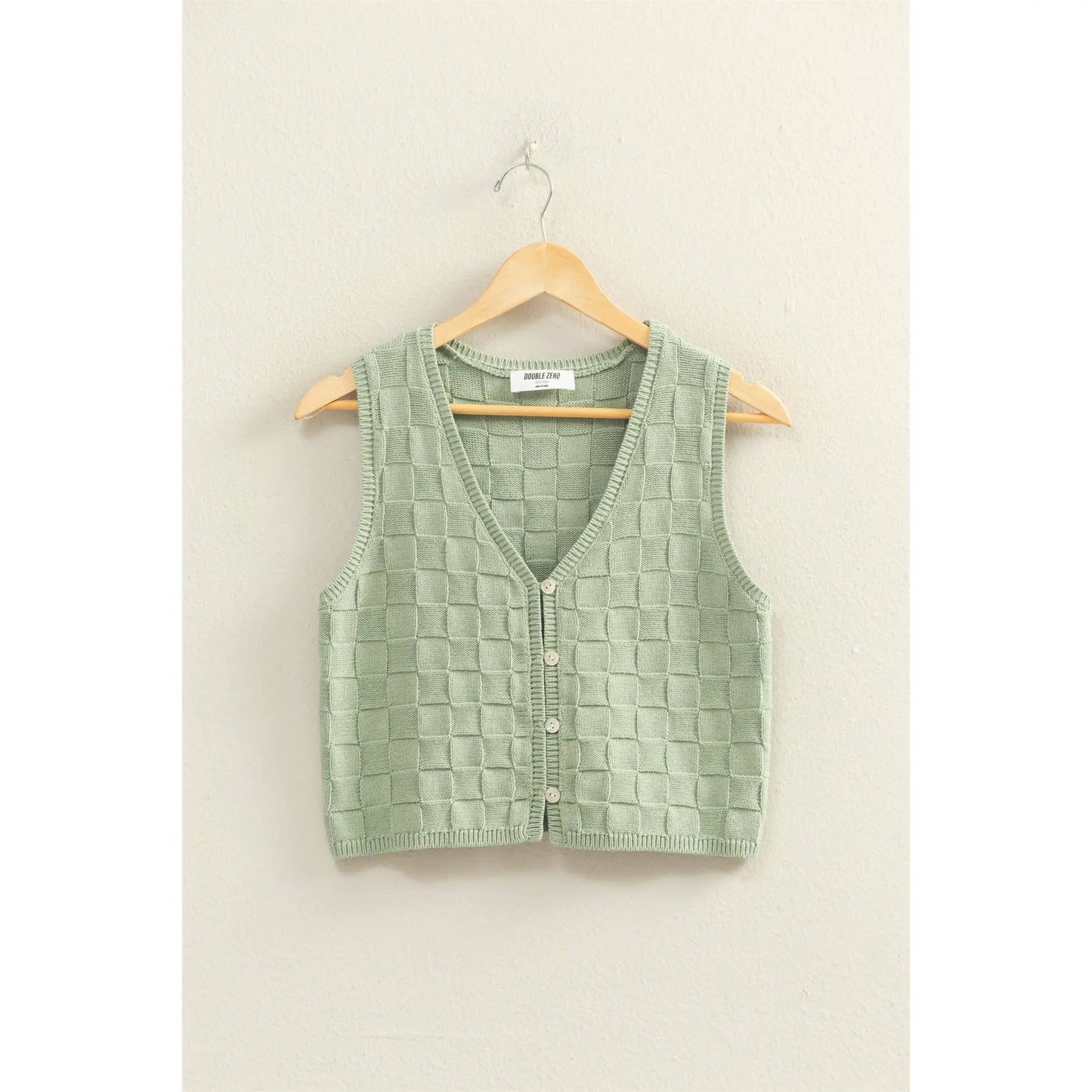 Basket Weave V-Neck Sleeveless Vest - Imperfectly Perfect Boutique