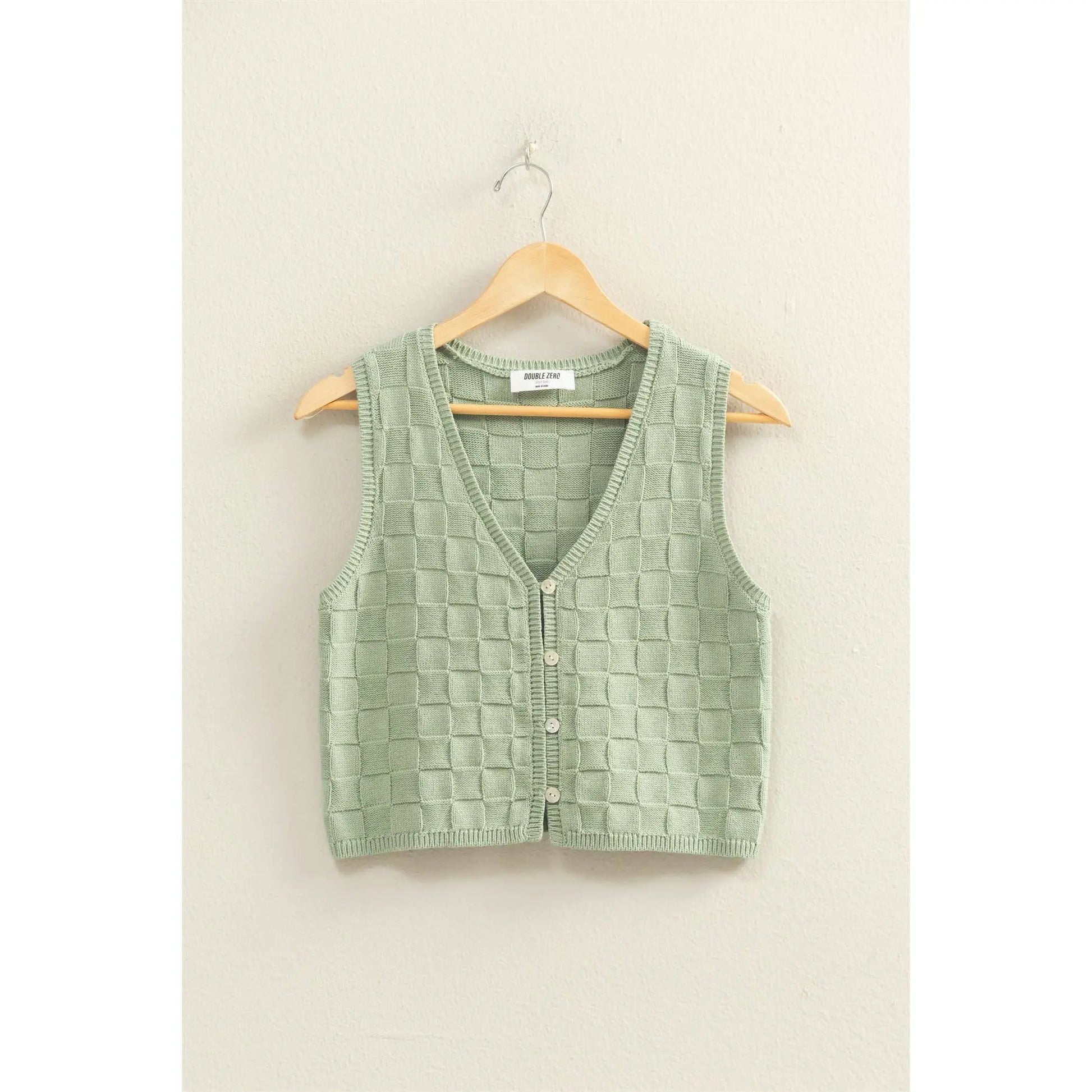 Basket Weave V-Neck Sleeveless Vest - Imperfectly Perfect Boutique