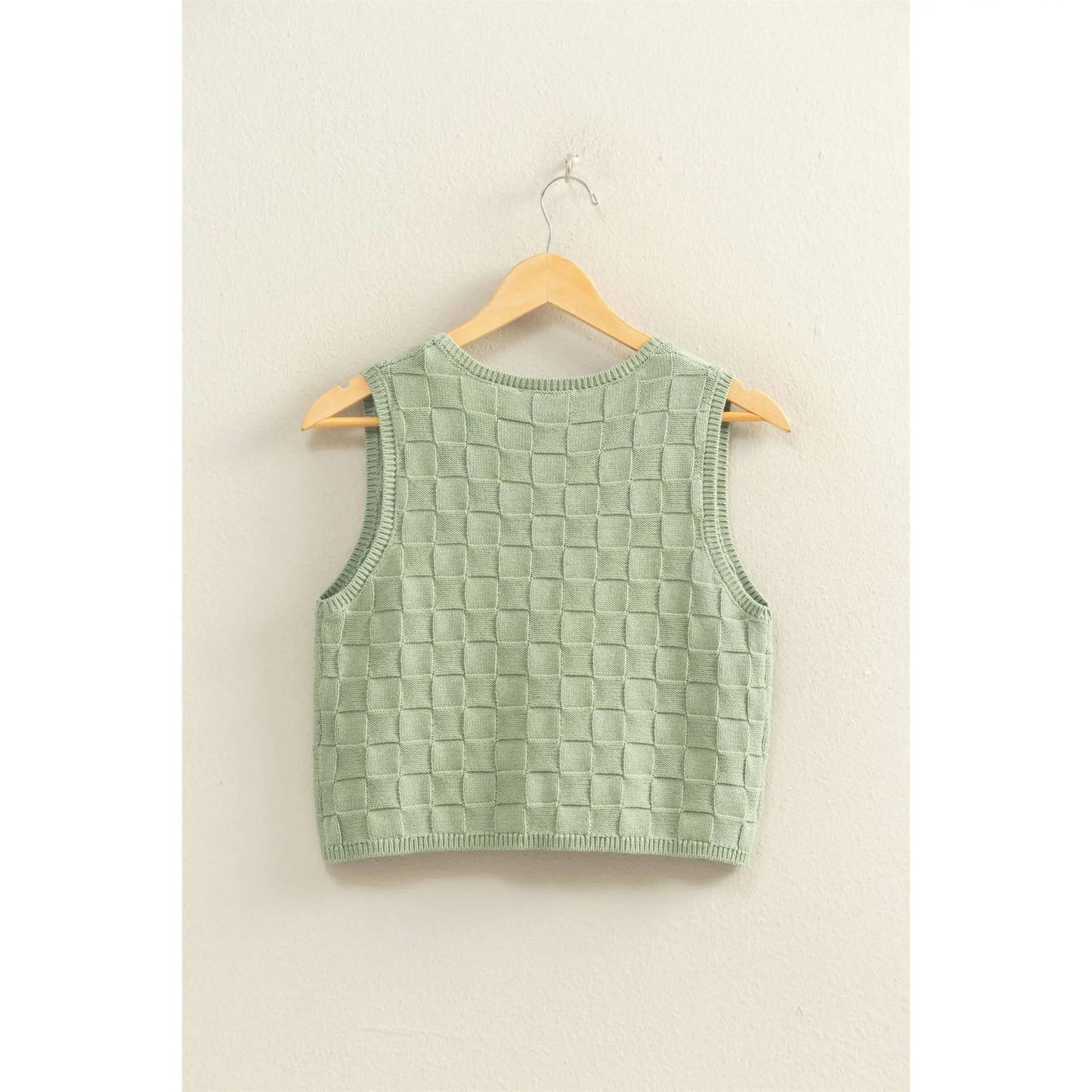 Basket Weave V-Neck Sleeveless Vest - Imperfectly Perfect Boutique