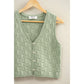 Basket Weave V-Neck Sleeveless Vest - Imperfectly Perfect Boutique