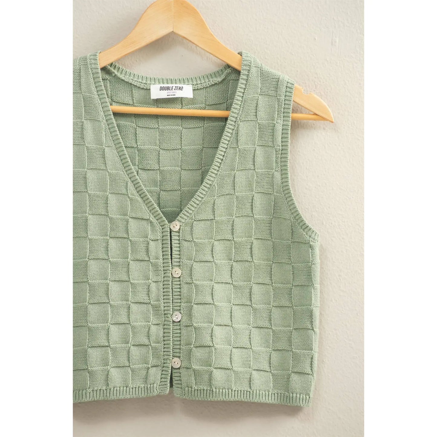Basket Weave V-Neck Sleeveless Vest - Imperfectly Perfect Boutique