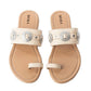 Sagebrush Concho Sandals In White - Imperfectly Perfect Boutique