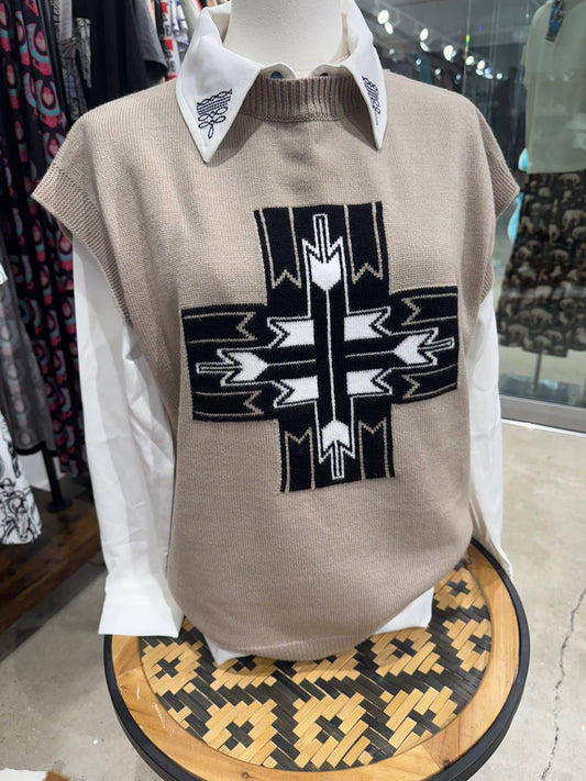 Santa Fe cross western sweater vest top - Imperfectly Perfect Boutique