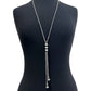 Silver Beaded Lariat Necklace Imperfectly Perfect Boutique