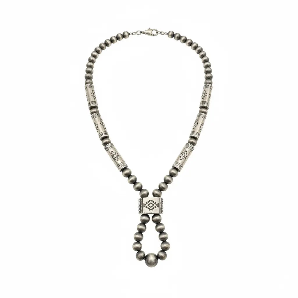 Silver Desert Bead Necklace Imperfectly Perfect Boutique