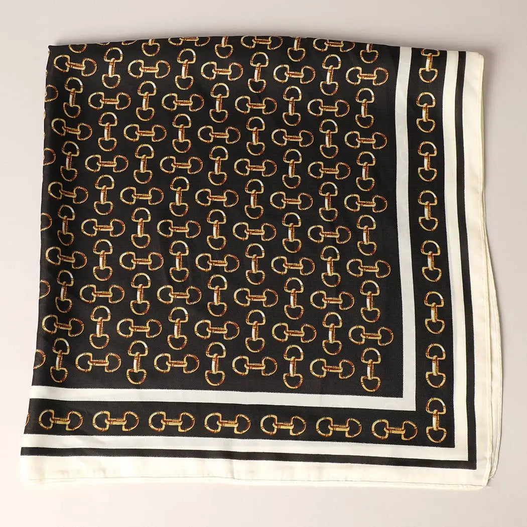Snaffle Satin Scarf - Black Imperfectly Perfect Boutique