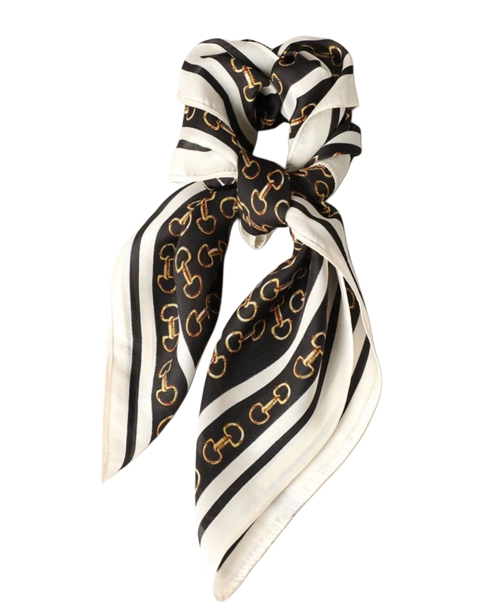 Snaffle Satin Scarf - Black Imperfectly Perfect Boutique