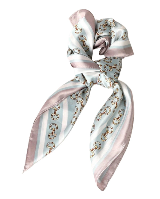 Snaffle Satin Scarf - Turquoise Imperfectly Perfect Boutique
