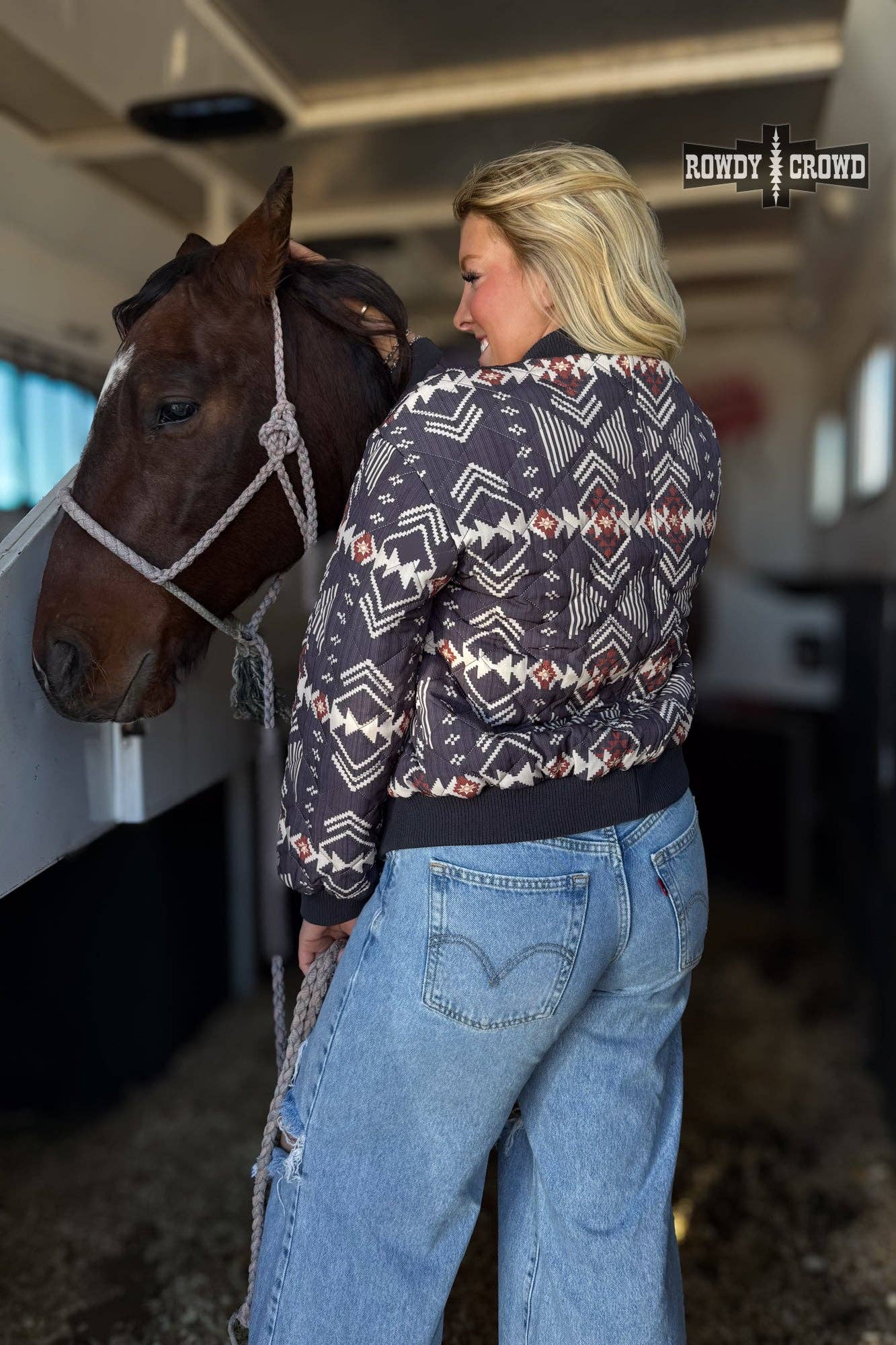 Southwestern Aztec Western Bomber Jacket - Imperfectly Perfect Boutique