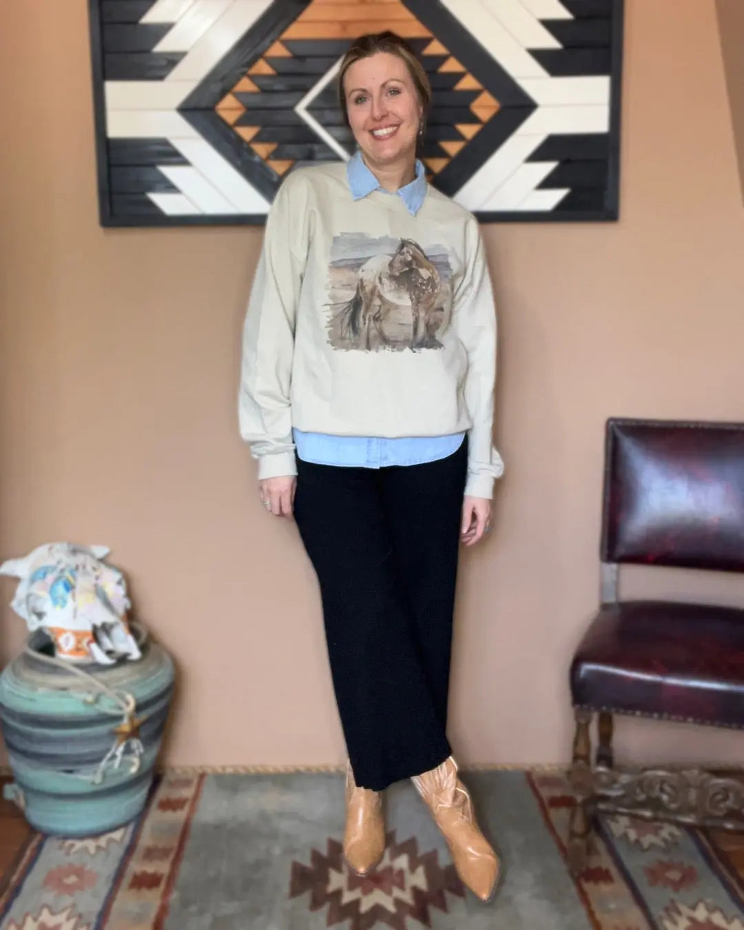Spirit Horse Crewneck Sweatshirt Imperfectly Perfect Boutique
