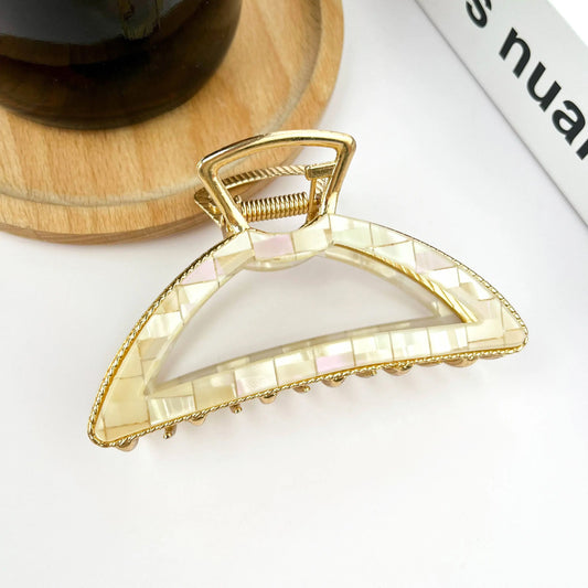 Stella Claw Clip - Grey Plaid - Imperfectly Perfect Boutique