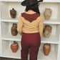 Khaki Studded Western Yoke Long Sleeve Top - Imperfectly Perfect Boutique