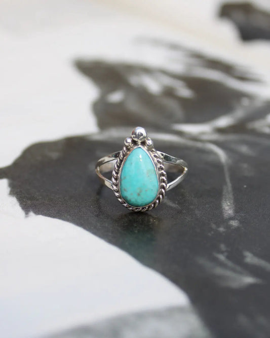Tear Drop Turquoise Ring - Size 8 Imperfectly Perfect Boutique