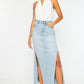“Tess” Denim Maxi Skirt Kan Can USA