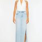 “Tess” Denim Maxi Skirt Kan Can USA