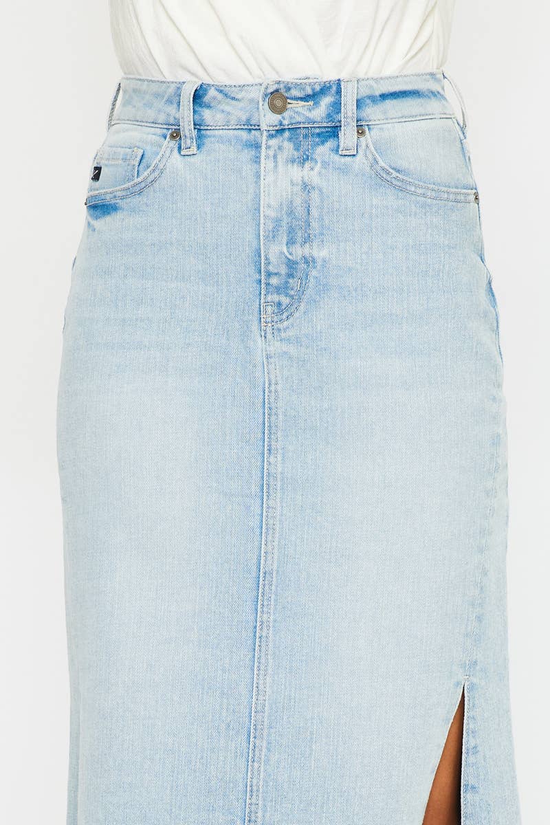 “Tess” Denim Maxi Skirt Kan Can USA
