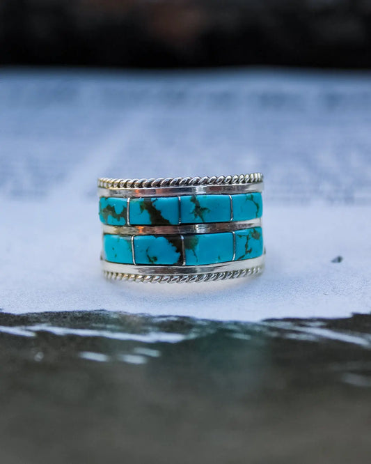 “Tularosa” Inlay Turquoise Ring - Size 8 Imperfectly Perfect Boutique